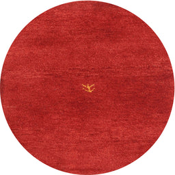 Round Machine Washable Contemporary Neon Red Rug, wshcon2870