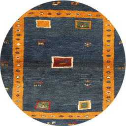 Round Machine Washable Contemporary Brown Rug, wshcon2883