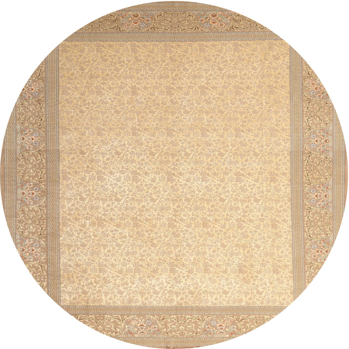 Round Machine Washable Contemporary Sand Brown Rug, wshcon288