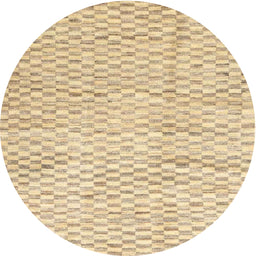 Round Machine Washable Contemporary Brown Gold Rug, wshcon2890