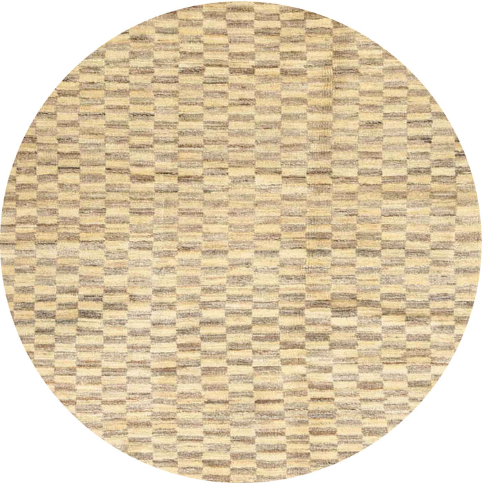 Round Contemporary Brown Gold Solid Rug, con2890
