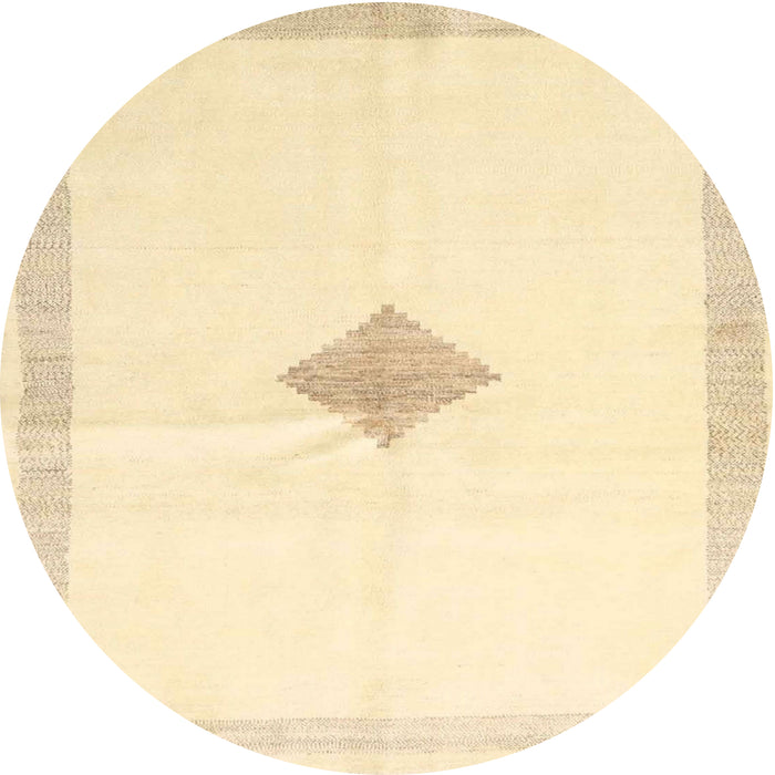 Round Contemporary Khaki Gold Solid Rug, con2891