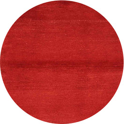 Round Machine Washable Contemporary Neon Red Rug, wshcon2895