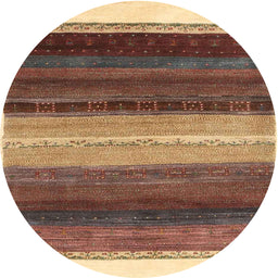 Round Contemporary Dark Sienna Brown Modern Rug, con2900