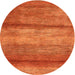 Round Contemporary Neon Orange Modern Rug, con2901