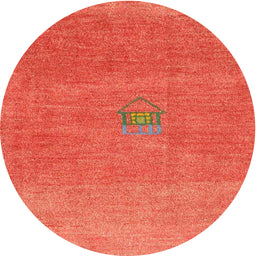 Round Machine Washable Contemporary Neon Red Rug, wshcon2903
