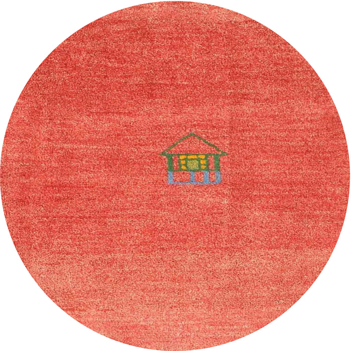 Round Contemporary Neon Red Modern Rug, con2903