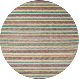 Round Contemporary Dark Almond Brown Modern Rug, con290