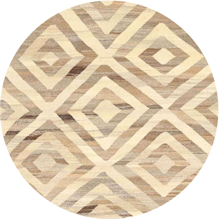Round Machine Washable Contemporary Khaki Gold Rug, wshcon2918