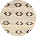 Round Machine Washable Contemporary Light French Beige Brown Rug, wshcon2922