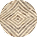 Round Machine Washable Contemporary Khaki Gold Rug, wshcon2925