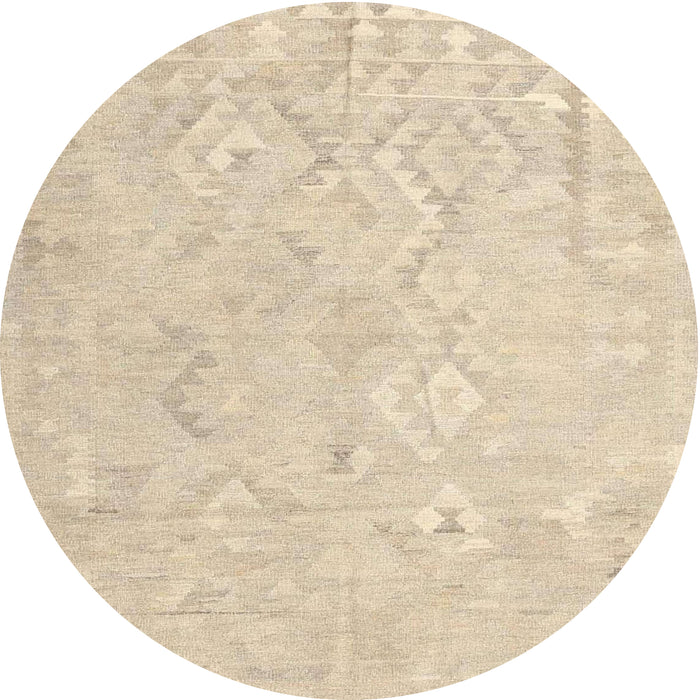 Round Machine Washable Contemporary Deep Peach Orange Rug, wshcon2926