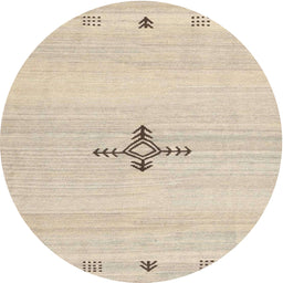 Round Machine Washable Contemporary Deep Peach Orange Rug, wshcon2927