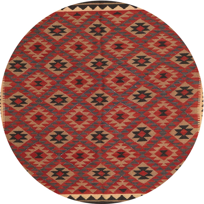 Round Machine Washable Contemporary Light Brown Rug, wshcon2929