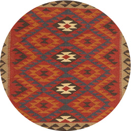Round Machine Washable Contemporary Light Brown Rug, wshcon2930