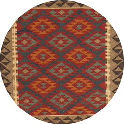 Round Machine Washable Contemporary Light Brown Rug, wshcon2932