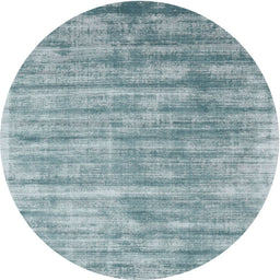 Round Contemporary Cyan Opaque Blue Modern Rug, con2939