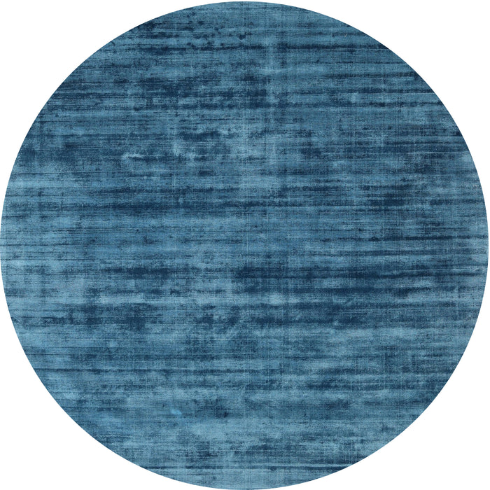 Round Contemporary Blue Ivy Blue Modern Rug, con2949