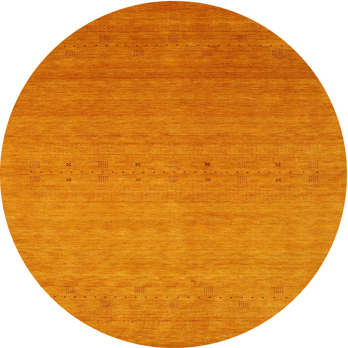 Round Machine Washable Contemporary Orange Red Rug, wshcon2950