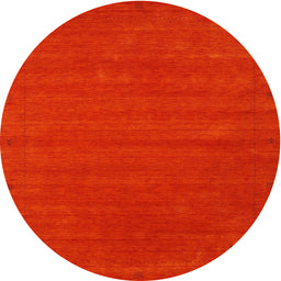 Round Machine Washable Contemporary Red Rug, wshcon2952