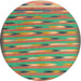 Round Contemporary Green Modern Rug, con2954