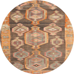 Round Machine Washable Contemporary Sand Brown Rug, wshcon2955