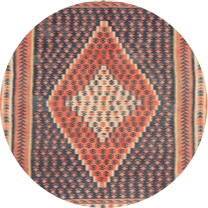 Round Contemporary Chestnut Brown Modern Rug, con2958