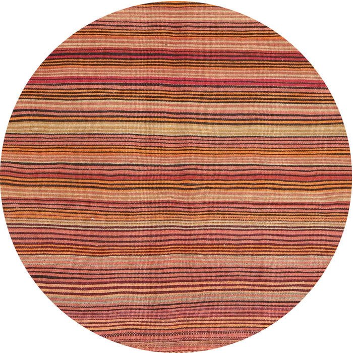 Round Machine Washable Contemporary Orange Rug, wshcon2964