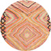 Round Machine Washable Contemporary Sandy Brown Rug, wshcon2965