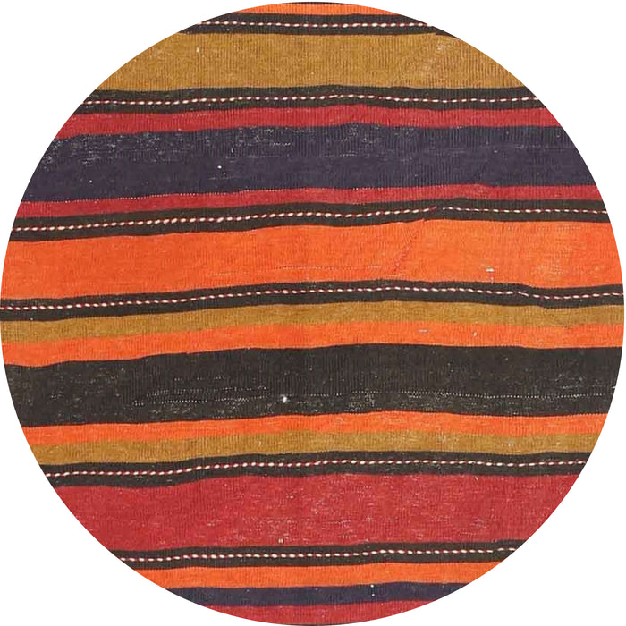 Round Contemporary Sienna Brown Oriental Rug, con2967