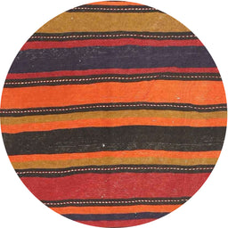 Round Machine Washable Contemporary Sienna Brown Rug, wshcon2967