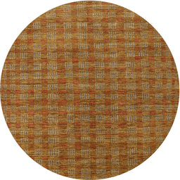 Round Machine Washable Contemporary Mahogany Brown Rug, wshcon296