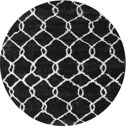 Round Machine Washable Contemporary Cloudy Gray Rug, wshcon2995