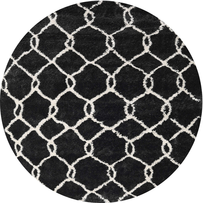 Round Machine Washable Contemporary Cloudy Gray Rug, wshcon2995