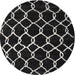 Round Machine Washable Contemporary Cloudy Gray Rug, wshcon2995