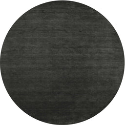 Round Contemporary Charcoal Black Modern Rug, con29