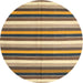 Round Contemporary Reddish Brown Modern Rug, con3005