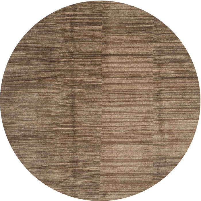 Round Machine Washable Contemporary Red Brown Rug, wshcon3006