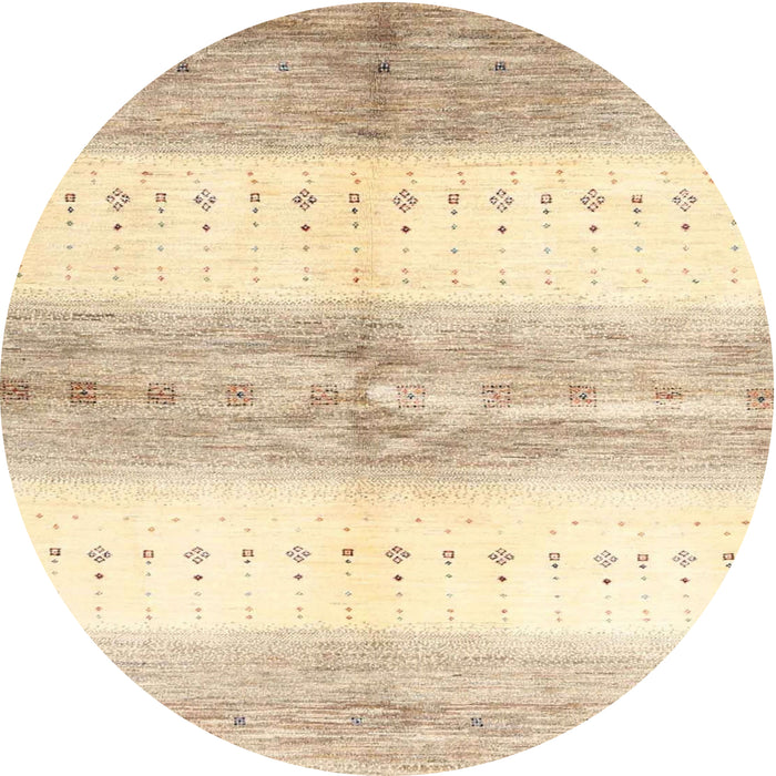 Round Contemporary Khaki Gold Modern Rug, con3013