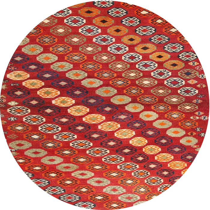 Round Contemporary Red Modern Rug, con3016
