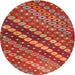 Round Machine Washable Contemporary Red Rug, wshcon3016