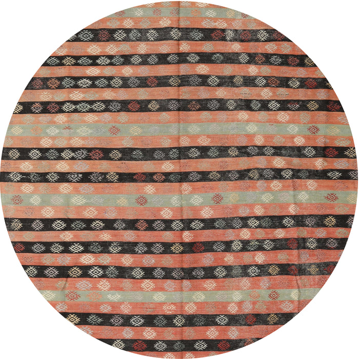 Round Machine Washable Contemporary Dark Sienna Brown Rug, wshcon3018