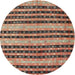 Round Machine Washable Contemporary Dark Sienna Brown Rug, wshcon3018