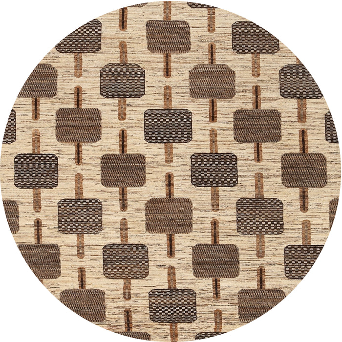 Round Contemporary Brown Modern Rug, con301