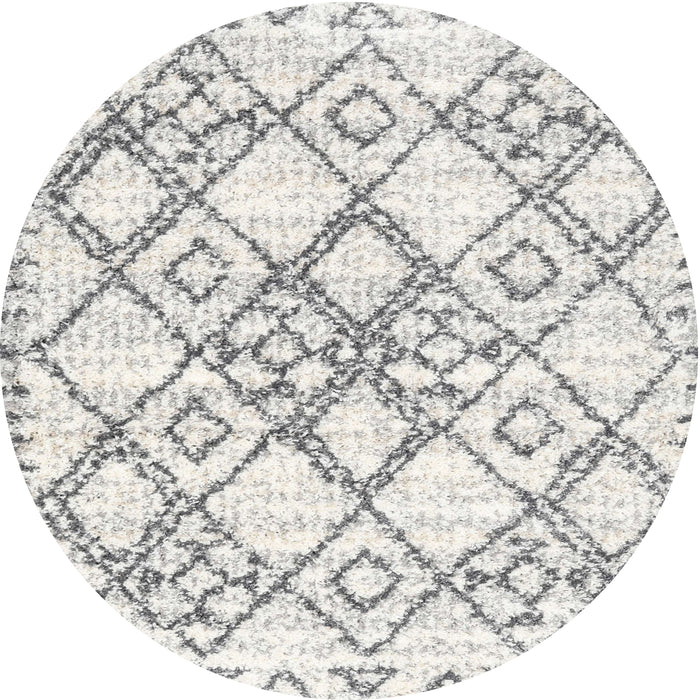 Round Machine Washable Contemporary Dark Gray Rug, wshcon3025