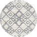 Round Machine Washable Contemporary Dark Gray Rug, wshcon3025