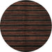 Round Machine Washable Contemporary Black Brown Rug, wshcon302