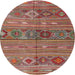 Round Machine Washable Contemporary Brown Rug, wshcon3031