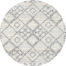 Round Machine Washable Contemporary Off White Beige Rug, wshcon3038