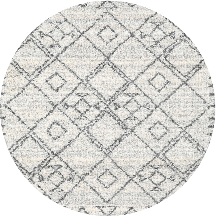 Round Machine Washable Contemporary Off White Beige Rug, wshcon3038